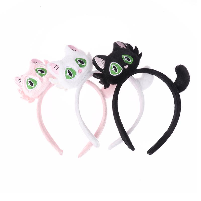 Новые милые плюшевые обручи для волос в виде кошек для девочек, осенние и зимние повязки для волос, головные уборы, повязки для волос из мультфильмов, аксессуары для волос, украшения