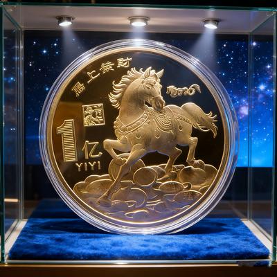 40 мм 1 шт. Металлическая коллекция 2026 Китайский Новый год Золотые сувенирные монеты Счастливое животное Лошадь Коллекционные монеты Серебряная жетон-вызов