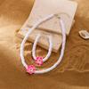 Bohemia Polymer Clay Beaded Flower Necklace for Women Handmade Woven Rope Chain Choker Necklace Summer Beach Jewelry Accessories