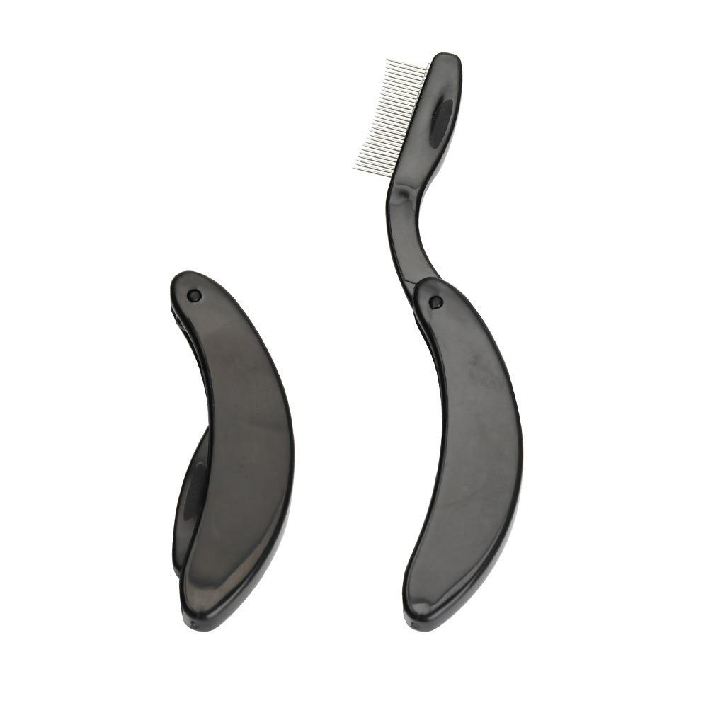 Stainless Steel Teeth Eyelash Separator Comb Foldable Mascara Comb Hot Eyelash Brush Makeup Tools