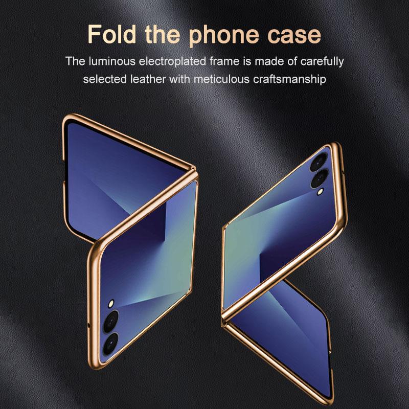 Для Samsung Galaxy Z Flip 7 Чехол Роскошная Кожа Личи Skin Покрытие Защитная Задняя Крышка Чехол Для samsung Z Flip7 Чехол для Телефона