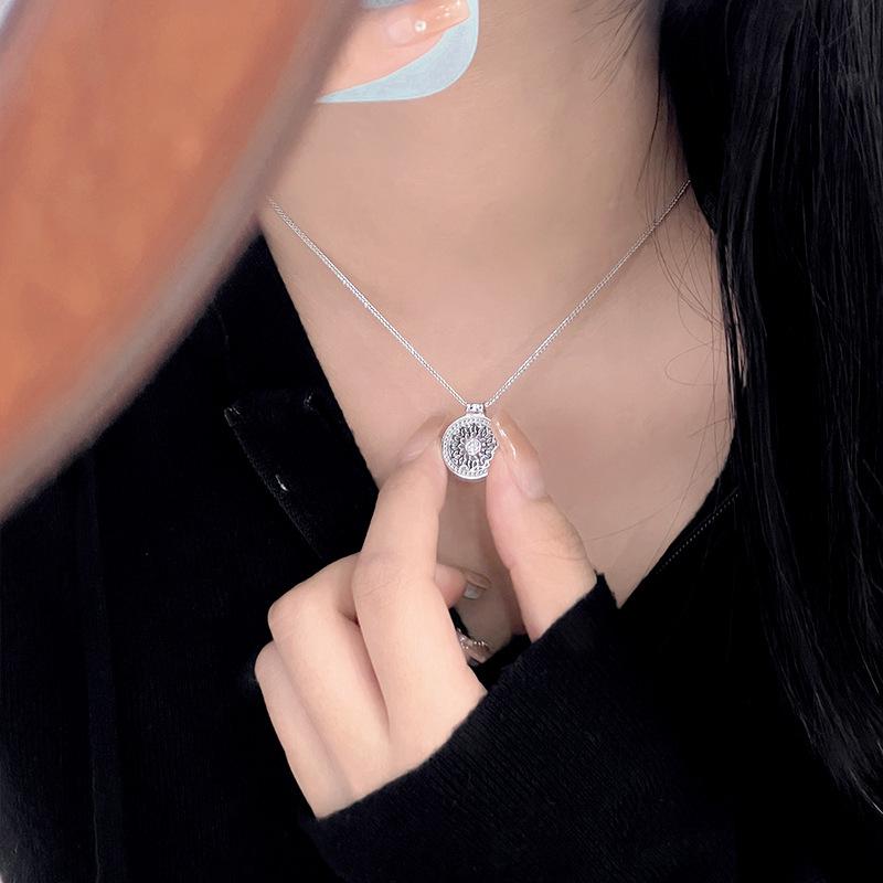 Серебряная подвеска-компас «Восемь сокровищ» Meier S925, женская, в китайском стиле, ретро, элегантная, стильная, на ключицу
