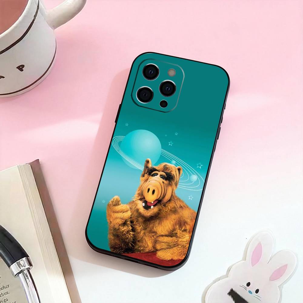 ТВ А-АЛФ Чехол для телефона для iPhone 17,16,15,14,13,12,11 Plus,Pro Max,Мягкий силиконовый черный чехол