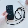Модный магнитный чехол для телефона для IPhone 17 16 15 14 Plus 13 12 Pro Max с ремешком через плечо, противоударный, матовый, с веревкой-шнурком
