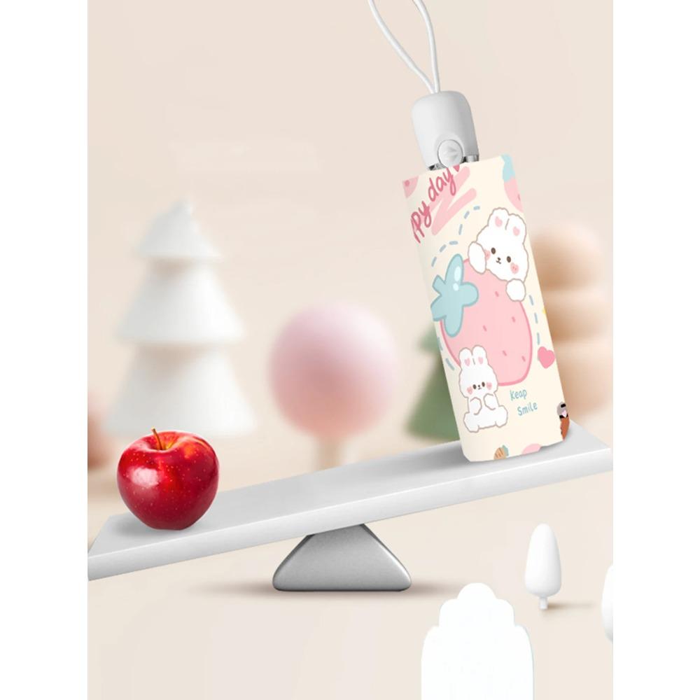 Cute Little Rabbit Fully Automatic Umbrella for Women, Sun Protection Umbrella, Sun and Rain Dual Use Umbrella, Mini Folding Umb