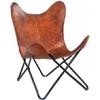 Кожаное акцентное кресло/боковое кресло ручной работы, кожаное кресло-бабочка, бохо домашний декор/кресло для гостиной - чехол со складным каркасом