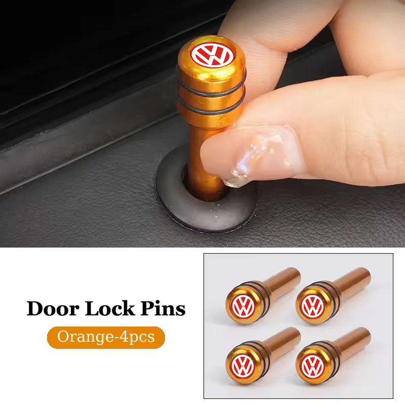 ear1 Aluminum Car Door Lock Knob Pull Pin Safety Covers for Volkswagen VW GOLF JETTA PASSAT Polo TOUAREG T-ROC Beetle BORA CC