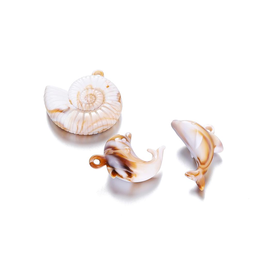 10/20Pcs/Lot Mix Acrylic Shell Conch Starfish Charm Pendants for DIY Women Earring Bracelet Necklace Jewelry Making Accessories