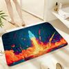 Soft Absorbent Non-Slip Rug Art Rocket Spaceship Floor Mat Home Decor Doormat Bedroom Floor Mat Shower Carpet