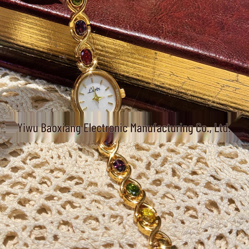 LSVTR Модные овальные часы с драгоценным камнем, радужным светом, роскошные женские часы