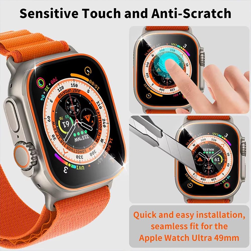 Защитное стекло с рамкой из титанового сплава для Apple Watch Ultra 49 мм (iWatch 8)