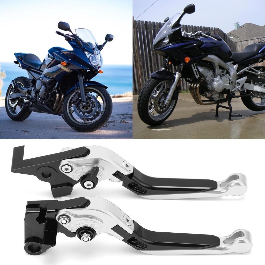 2pcs Motorcycle Brake Clutch Levers Adjustable CNC Aluminium Alloy Replacement for YAMAHA XJ6 DIVERSION 2009‑2015Silver