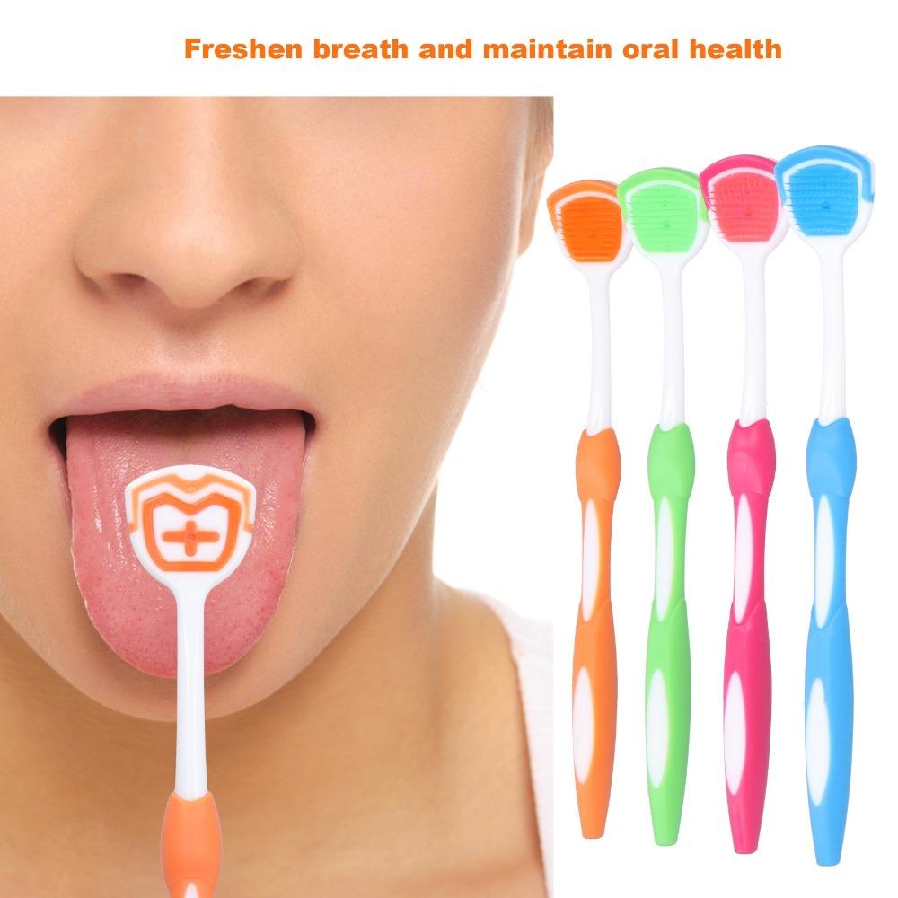 Travel Tongue Scraper Plastic Oral Care Tool Easy Tongue Brush Cleaner Daily Hygiene