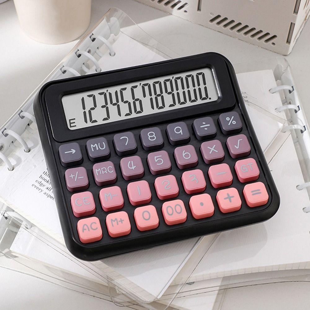 Cute 12 Digits Calculator Easy To Use Portable Desktop Calculator Prevent Slipping Anti-slip Pad Finance Calculator