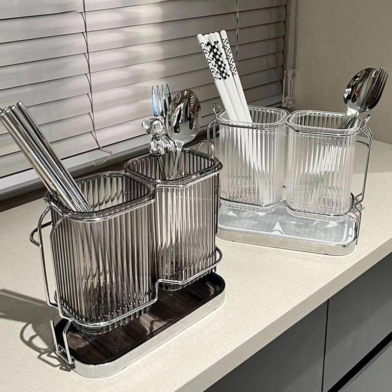 Подставка для кухонных столовых приборов, настольная сушилка для столовых приборов, роскошная подставка для хранения столовых приборов Nordic Light, держатель для вилок и ложек, органайзер для столовых приборов