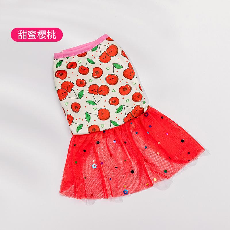 Source Factory Summer Pet Puppy Cute Princess Dress New New Dog Cartoon Skirt Pet Clothing