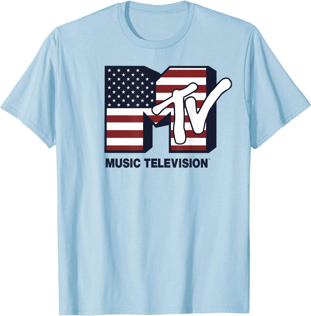 MTV Logo American Flag Graphic TShirt