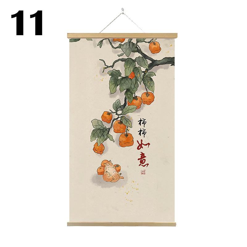 Японские постеры и принты на холсте укиё-э, украшение для дома, настенная живопись, картина с подвесным свитком из цельного дерева