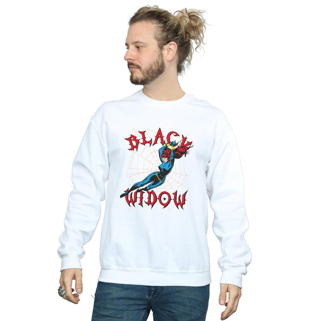 Marvel Mens Black Widow Web Sweatshirt