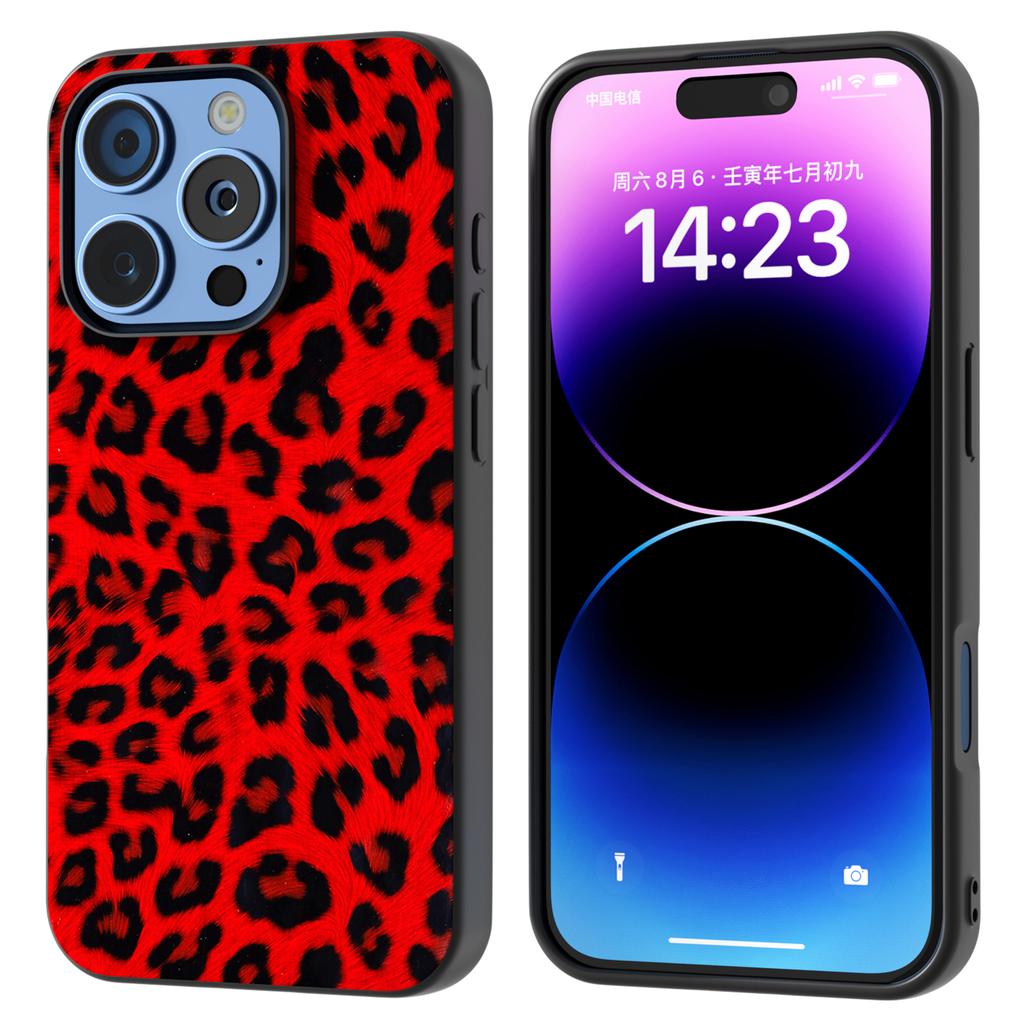 Чехол для iPhone 16 Pro Max с леопардовым узором, задняя крышка для телефона из ПУ+ТПУ