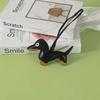 Classic Cute Puppy Dog Bag Pendant Key Chain Fashion PU Leather Dachshund Key Ring Accessories Women