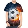 Летняя футболка с принтом Кубка мира по футболу 3D Футболки для детей Дышащая спортивная футболка для отдыха