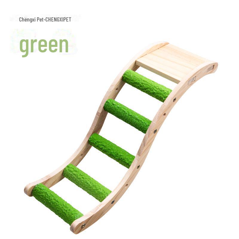 Colorful Wooden Bird Cage Accessories: Parrot, Budgie, Cockatiel Ladder & Swing