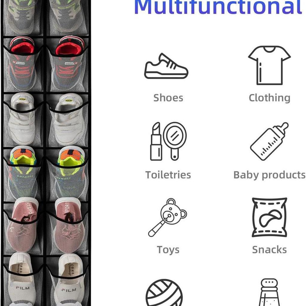 24-Grid Hanging Shoe Storage Organizer with Multi-Layer Pockets