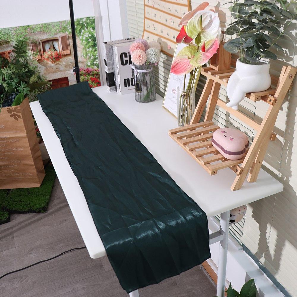Гладкий атласный столовый раннер однотонная скатерть современная накладка на стол банкет