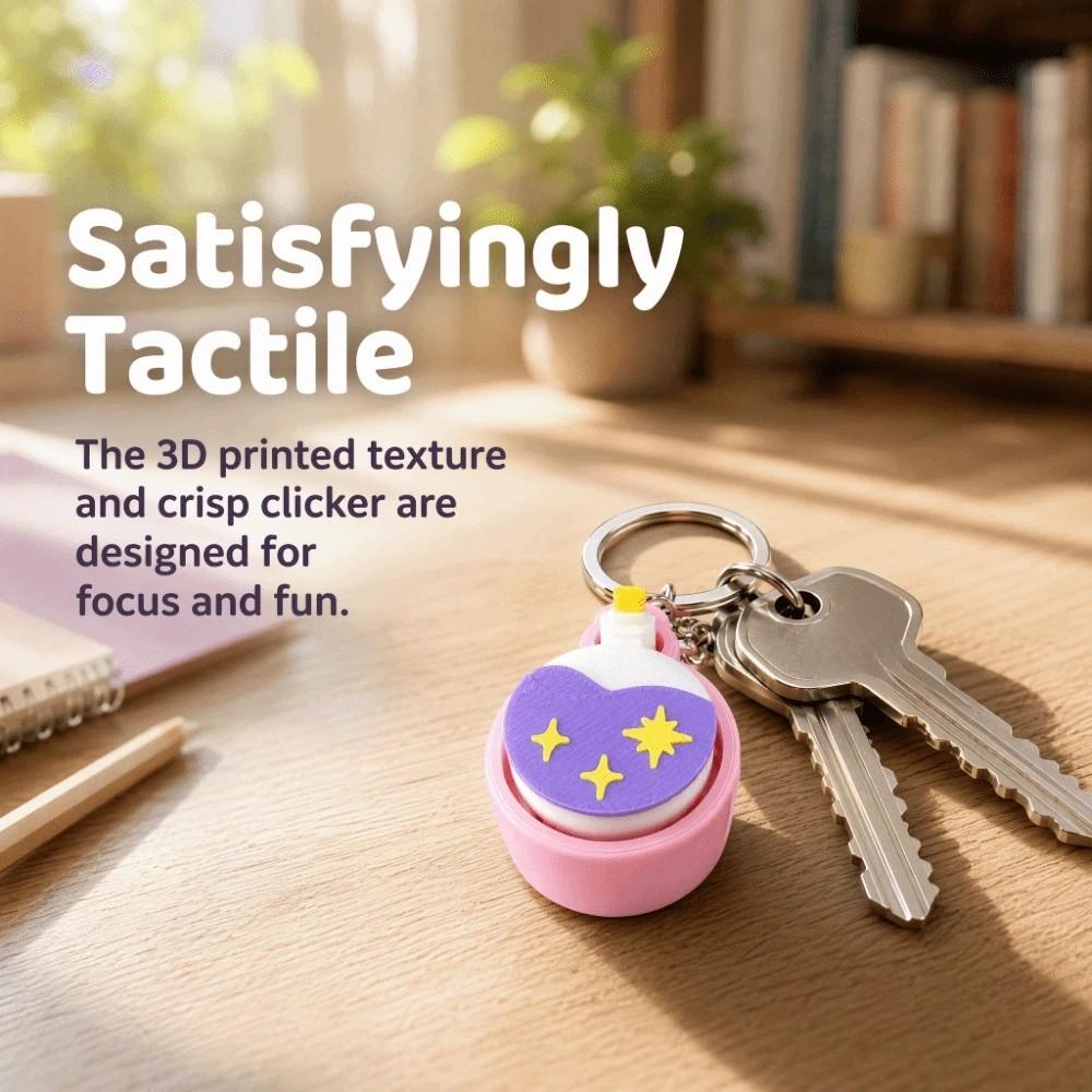 3D Printed Fantasy Flying Dragon Clicker Keychain Decompression Button Toy Bag Accessory