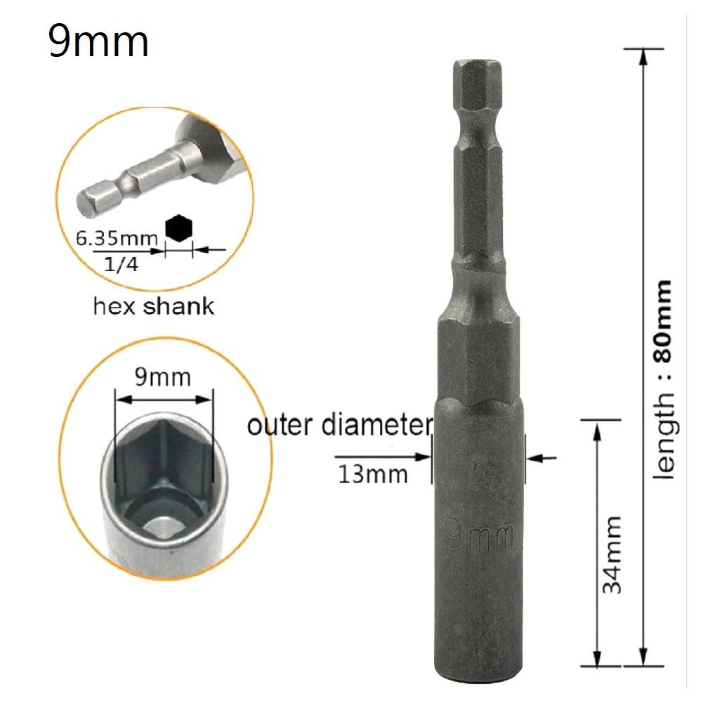 80mm Length Hex Sockets Nut Driver Drive Socket Adapter