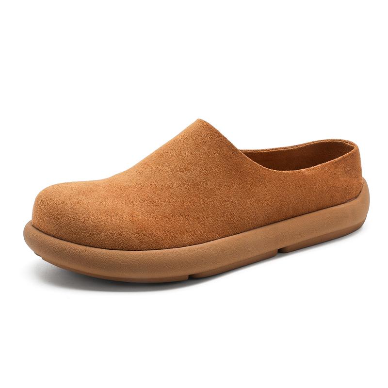 Fashion Fashion Slippers for Men Classic Suede Men Mules Shoes Leather Potato Shoes Handmade Beach Slides Leisure Walk Male Lazy Flats