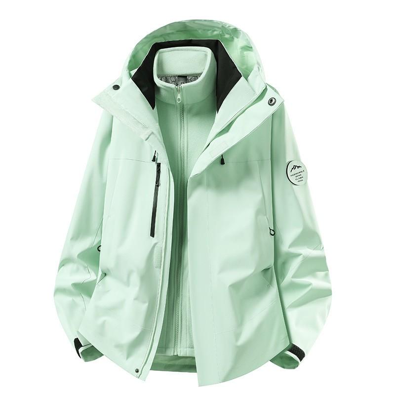 Men Women 3-in-1 Waterproof Windproof Outdoor Jacket With Removable Fleece Liner Hiking Camping Skiing Travel Fall
