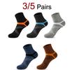3/5 Pairs Sweat Absorbing Breathable Men Sports Socks Soft Comfortable Suitable All Seasons Odor Proof Casual Running Socks