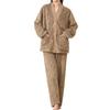 Teddy Winter Cold Loose Medium Roomwear147 Women's Loungewear, Fluffy, Weather, 2-Piece Set, Fit, Thickness, (Brown, XL)