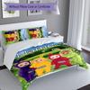 3pcs Custom Name Teletubbies Bedding Set,Includes 1 Duvet Cover and 2 Pillowcases,All-season Bedroom Decor