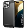 Protective Case - BOOLING - for iPhone 16 Pro Max - Reinforced Shockproof - Silicone - Black