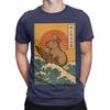 Capybara Surfing Japanese Graphic 100 Cotton TShirt capybara Tees Tops For Unisex