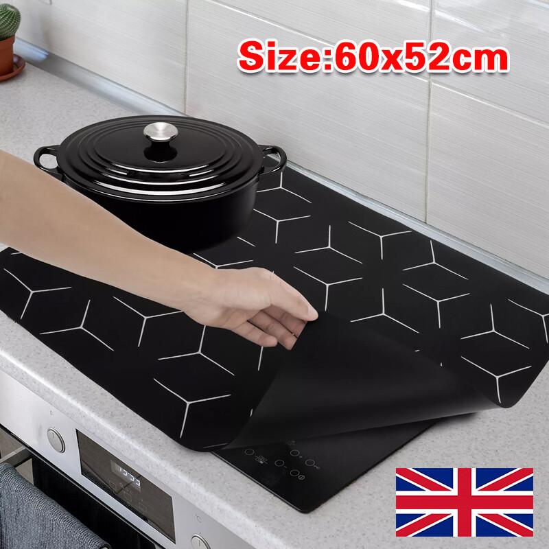 Large Induction Hob Protector Mat 52*60cm Silicone Heat Resistant-Mats Washable