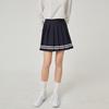 Rick Line Contrast Pleated Skirt (Navy)_L4B1-Sk02C