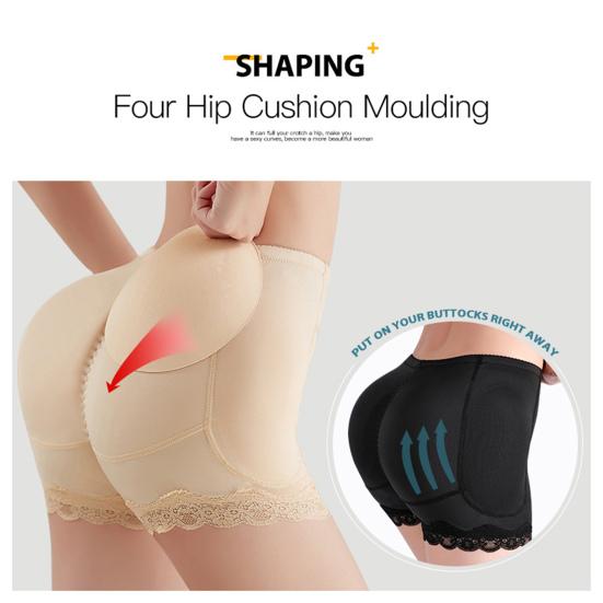 Women Safety Underwear Mid-rise Solid Color Fake Ass Design Bottom Shorts Tight Fit High Elasticity Hip Enhancing Underwear