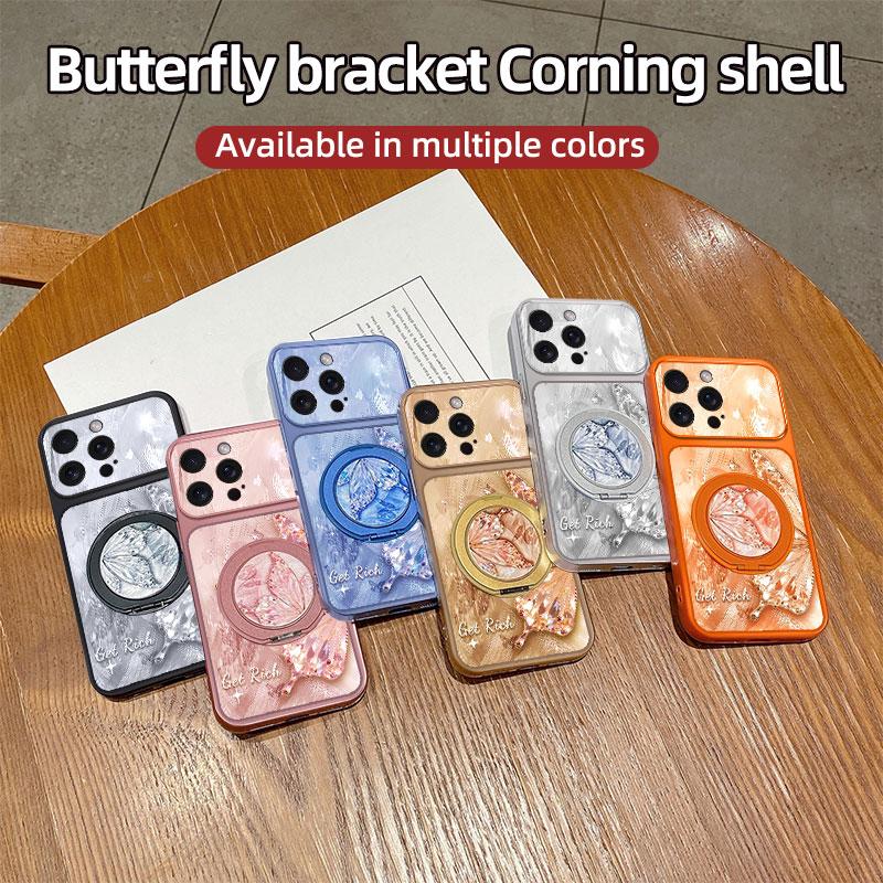 Phone Case For OPPO F33 F31 F29 F27 F19 F17 F11 Pro with Butterfly Bracket Magnetic Suction