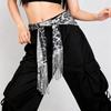 Streetwear Jazz Dance Scarf Hip-hop Street Dance Belt Leopard Print Sequin Scarf  Jeans Decor