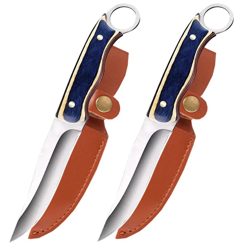 Кухонный тесак для мяса Монгольский нож Деревянная ручка Мясной нож для обвалки Портативный нож для барбекю Разделка мяса Острые ножи для рыбы