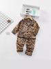 Шелковый пижамный комплект с леопардовым принтом - с длинным рукавом для детей (Весна и осень)
