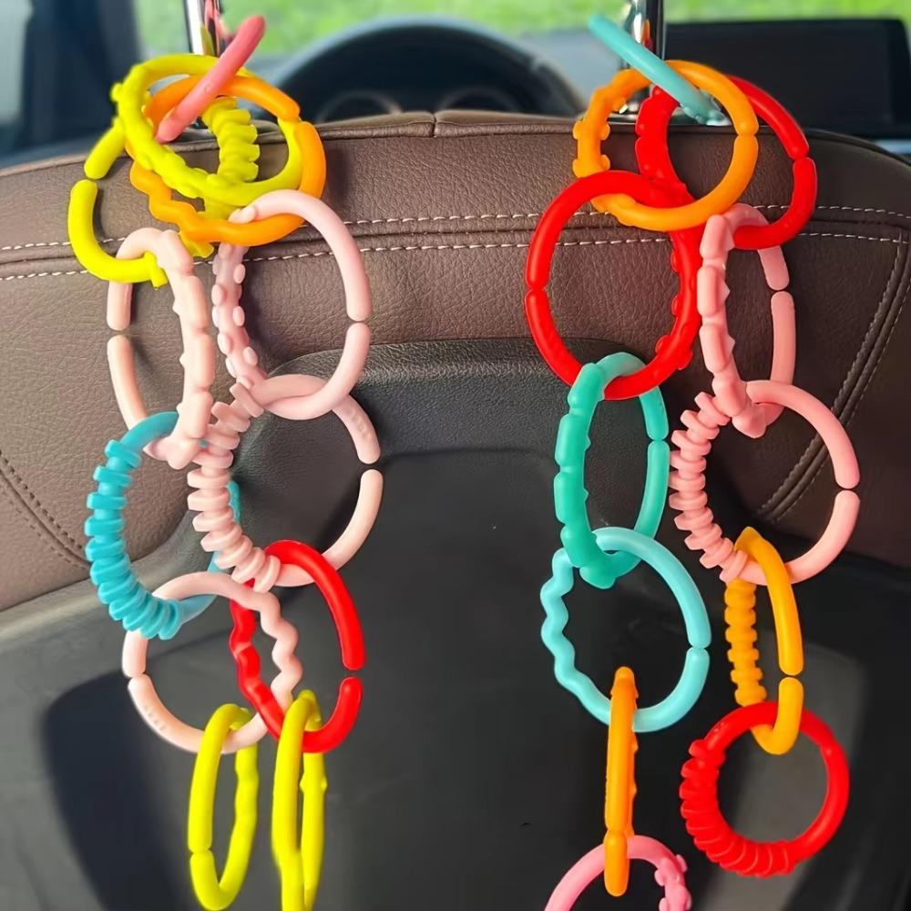 10PCS Smooth Surface Rainbow Hanging Ring Stroller Attachment Babies And Toddlers Stroller
