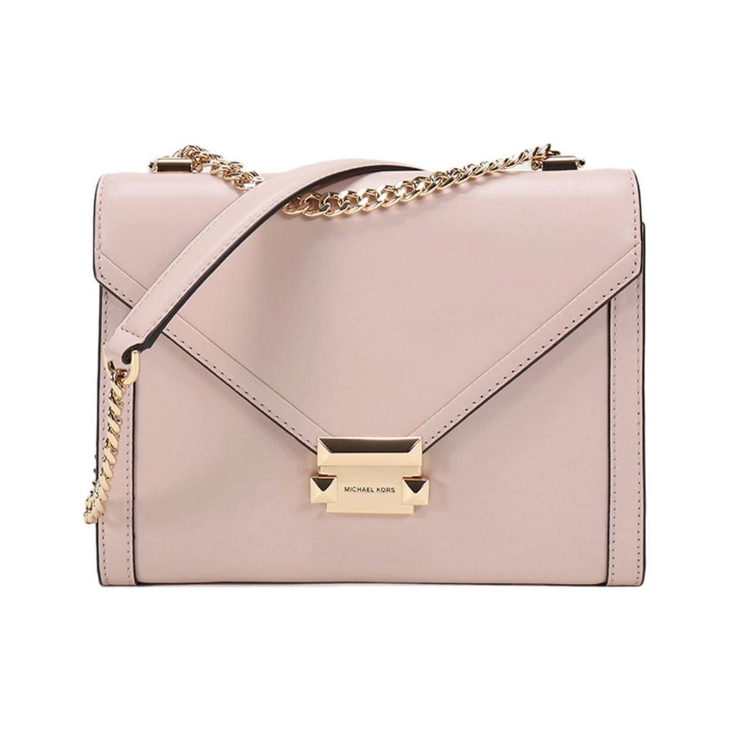 Michael Kors Кожаная сумка-конверт Mk Whitney Женская сумка через плечо Светло-розовая 30T8GXIL3L-SOFTPINK