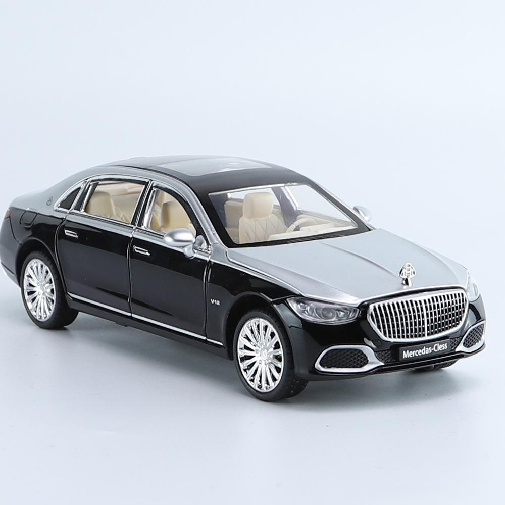 1/24 Benz Maybach S680 Alloy Car Diecast Metal Model Sound & Light Toy Car Central Control Ornaments Collect Kids Toys