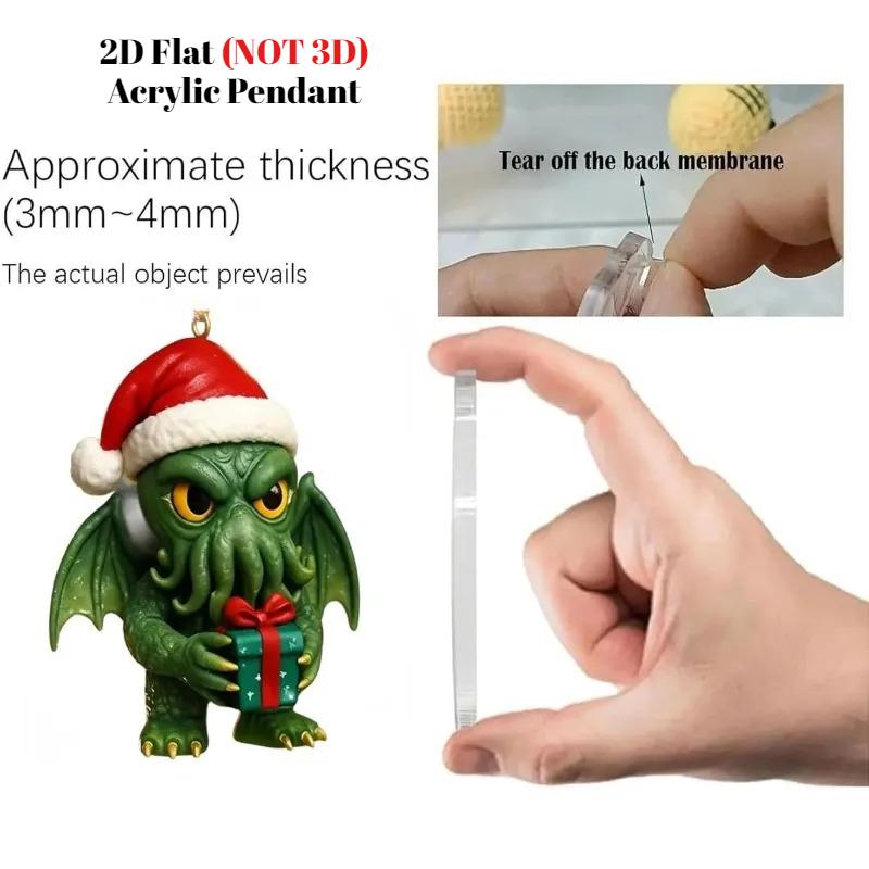 Cthulhu:Terrors of Yule Advent Calendar 2025, 2D Flat Acrylic 24 Hanging Cthulhu Monsters Ornament, Gothic Advent Calendar for Monster Fans