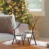 Set of 2 Christmas Reindeer Tealight Candle Holders with Glass Holders Christmas Decorations for Home Church Table Decoration Indoor Outdoor